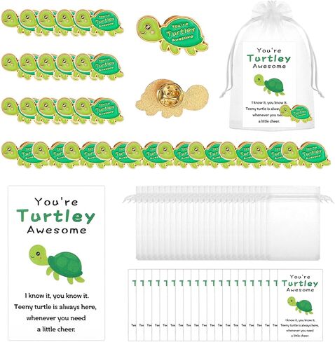 25 Sets Employee Appreciation Gifts Bulk, Cute Bee Turtle Pin with Organza Bags Thank You Cards, Employee Appreciation Gift Inspirational Bulk Gifts for Coworker Teacher Christmas Favor in Kuwait