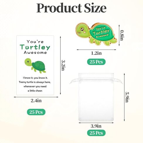 25 Sets Employee Appreciation Gifts Bulk, Cute Bee Turtle Pin with Organza Bags Thank You Cards, Employee Appreciation Gift Inspirational Bulk Gifts for Coworker Teacher Christmas Favor in Kuwait