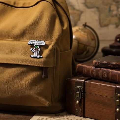 Funny Cowboy Frog Pin - Cute Cartoon Animal Enamel Pins Brooch with Hold On Partner I'm Overstimulated for Backpacks, Jackets,Hats. Western Humor Brooches Gifts for Friends and Frog Lovers. in Kuwait