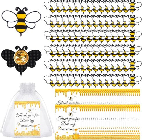 30/60 Sets Bee Pins Employee Appreciation Gift Bulk for Coworker with Bee Lapel Pin Bee Badge Organza Bags Thank You Cards Inspirational Team Gift Brooches Party Favors for Honeybee Lovers in Kuwait
