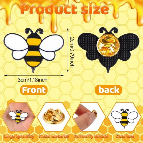 30/60 Sets Bee Pins Employee Appreciation Gift Bulk for Coworker with Bee Lapel Pin Bee Badge Organza Bags Thank You Cards Inspirational Team Gift Brooches Party Favors for Honeybee Lovers in Kuwait