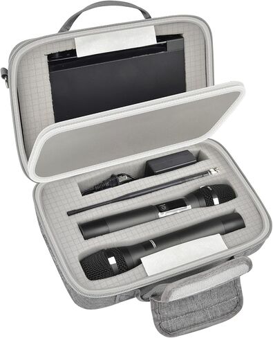 Wireless Microphone Case for JBL for Singing for TONOR for Shure for Bietrun for ALPOWL Two Microphone System DIY Foam Fits for Different Size Mic, Receiver, Audio Cable(Box Only) (Black) in Kuwait