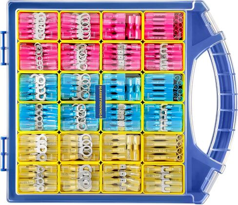 haisstronica 480PCS Yellow Heat Shrink Wire Connectors Kit,12-10 Gauge Ring Fork Spade Bullet Solder Butt Connectors (11Type) in Saudi Arabia