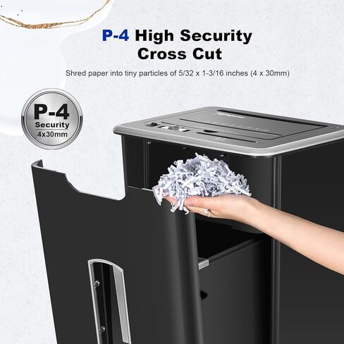 آلة تقطيع الورق ذات التغذية التلقائية، 60 ورقة متقاطعة، آلة تمزيق الأقراص المضغوطة/بطاقات الائتمان مع أوضاع مضادة للتكدس ومزدوجة، حاوية سعة 5.8 جالون، أمان عالي P-4، الترقية السادسة والعشرون in Kuwait