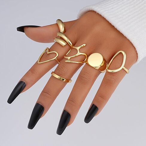 12PCS Gold Stackable Rings and 68 Pcs Gold Jewelry Set in Kuwait