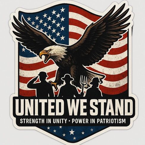 United We Stand Eagle Sticker, 5 inches - US Army Decal, American Flag, Patriotic, Military in Saudi Arabia