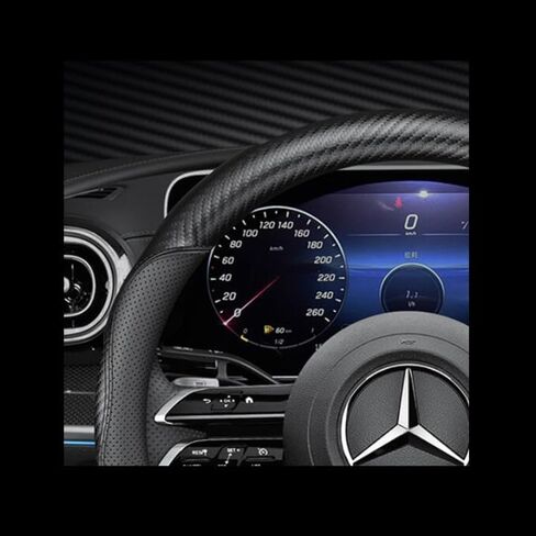 غطاء عجلة قيادة السيارة من جلد نابا لسيارة Tesla Model 3/Y 2016-2025 2026 Prius Civic Mini - ملحقات حماية عجلة السيارة المضادة للانزلاق 14 بوصة - 14 1/4 بوصة مقاس صغير (أسود، حجم صغير [14 بوصة - 14 1/4 بوصة]) in Kuwait