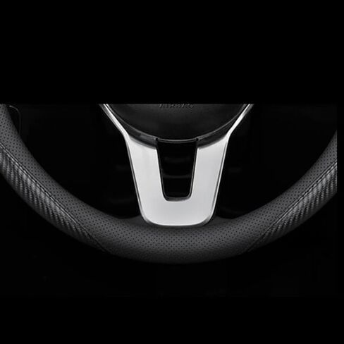 غطاء عجلة قيادة السيارة من جلد نابا لسيارة Tesla Model 3/Y 2016-2025 2026 Prius Civic Mini - ملحقات حماية عجلة السيارة المضادة للانزلاق 14 بوصة - 14 1/4 بوصة مقاس صغير (أسود، حجم صغير [14 بوصة - 14 1/4 بوصة]) in Kuwait