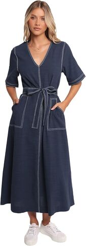 Petal & Pup Women's Kade Midi Dress - Blue in Saudi Arabia