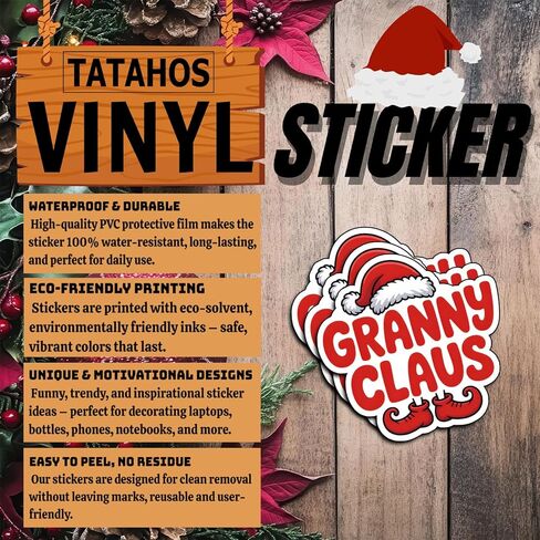 (3 قطع) ملصقات عيد الميلاد الجدة كلوز ملصقات عيد الميلاد المضحكة ملصقات عيد الميلاد الممتعة لتزيين هدايا عيد الميلاد مقاومة للماء اقتباسات للعطلات شارات الفينيل لزجاجة مياه كيندل وقبعة صلبة للهاتف المحمول 3 بوصات in Kuwait