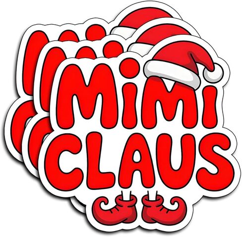 (3 قطع) ملصقات عيد الميلاد ميمي كلوز مضحكة للعطلات سانتا قبعة الجدات الممتعة لتزيين عيد الميلاد هدايا عيد الميلاد مقاومة للماء اقتباسات للعطلات شارات الفينيل زجاجة مياه ممتصة للصدمات للسيارة وقبعة صلبة للهاتف المحمول 3 بوصات in Kuwait