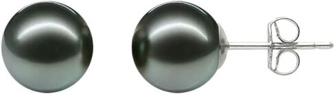 Japanese Gray Akoya Cultured Pearl Stud Earrings for Women AAAA Quality with Sterling Silver - PremiumPearl in Kuwait