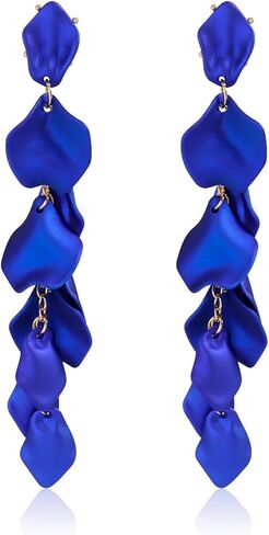 Acrylic Flower Drop Dangle Earrings for Women Vintage Colourful Petal Tassel Earrings Statement Long Drop Exaggerated Floral Earrings Boho Style Classic Jewelry in Kuwait