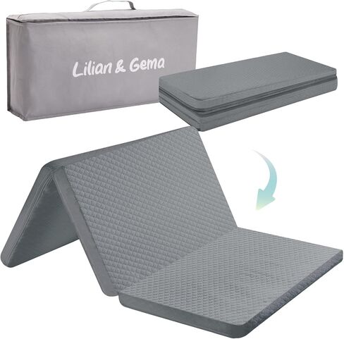 Lilian&Gema Pack and Play Mattress 38"x26"x1.5", Pack N Play Mattresses Pad for Play Pen and Playard, Premium Foam Playpen Mattress Topper with Washable Cover & Traveling Bag for Baby Toddler in Kuwait