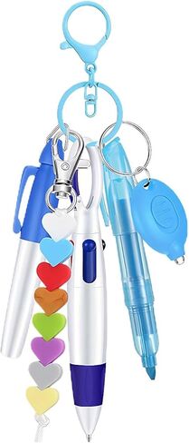 Mini Nurse Badge Accessories Set – 6 Pcs Badge Reel Accessories with Retractable Ball Pen, Highlighter, Marker, LED Keychain, and Keychain Clip for Nurses, Doctors, and Healthcare Workers(Pink) in Saudi Arabia