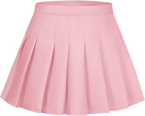 إمرأة بنات مطوي تنورة زي مدرسي Skorts عالية الخصر ألف خط تنورة مع المدمج في السراويل الرياضية Skorts عادية in Kuwait