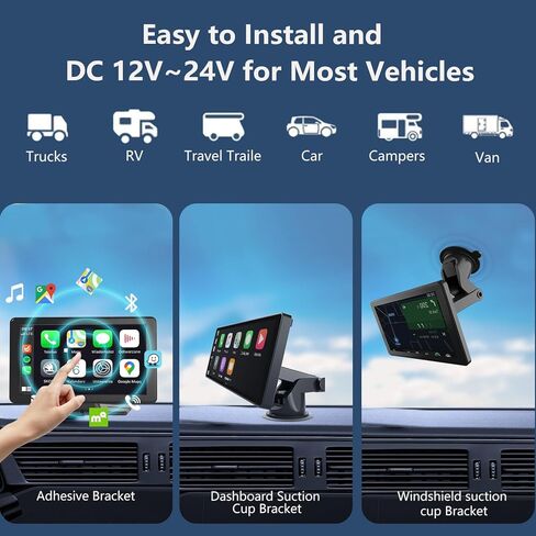 10.26 "شاشة Carplay HD للسيارة ، استريو Apple Apple Android للسيارات المحمولة مع التحكم الصوتي ، 4K DashCam ، كاميرا احتياطية 1080 بكسل ، رابط المرآة ، GPS Bluetooth ， استقبال صوت السيارة in Kuwait