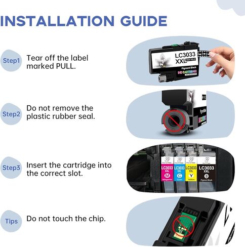 خرطوشة حبر Miss Deer LC3033 BK/C/M/Y، بديلة متوافقة لطابعة Brother LC3033XXL LC-3033، تعمل مع طابعة Brother MFC-J995DW MFC-J995DWXL MFC-J815DW MFC-J805DW MFC-J805DWXL، 5 عبوات in Kuwait