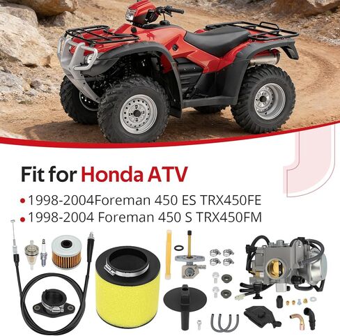 JAVIK Carburetor With Intake Manifold & Fuel Petcock Valve Kit For Honda Foreman 450 ES/S TRX450FE/FM 1998-2004 O.E.M# 16100-HN0-A00 16950-HM7-003 in Saudi Arabia
