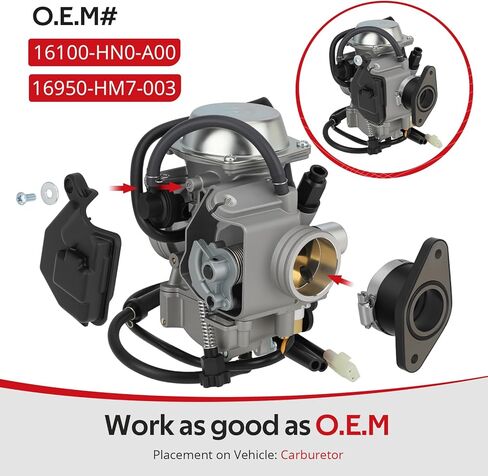 JAVIK Carburetor With Intake Manifold & Fuel Petcock Valve Kit For Honda Foreman 450 ES/S TRX450FE/FM 1998-2004 O.E.M# 16100-HN0-A00 16950-HM7-003 in Saudi Arabia