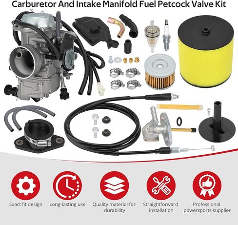 JAVIK Carburetor With Intake Manifold & Fuel Petcock Valve Kit For Honda Foreman 450 ES/S TRX450FE/FM 1998-2004 O.E.M# 16100-HN0-A00 16950-HM7-003 in Saudi Arabia