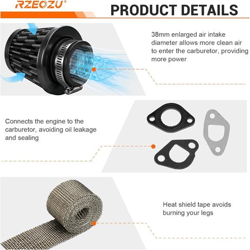 Predator 212 Stage 1 Kit VM22 Carburetor Replacement for 212cc 224cc 196cc GX160 6.5HP Engine Coleman CT200U CT200U-EX BT200X KT196 Baja Warrior MB165 MB200 Mini Bike Go Kart Cart Parts in Kuwait