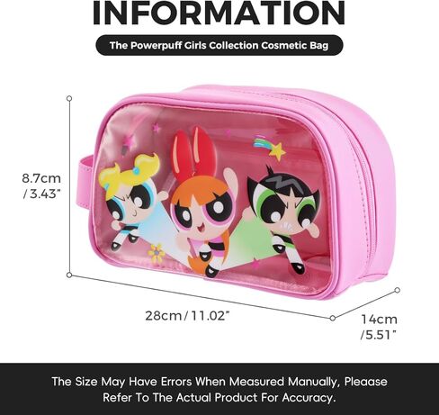 MINISO The Powerpuff Girls Collection Toast Shape Cosmetic Bag Travel Makeup Bag Toiletry bag for women in Kuwait