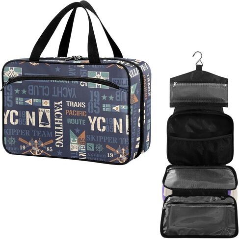 Travel Toiletry Bag for Woman/Men,White Lily Flower on Black Background Hanging Organizer Bag with Pockets Portable Folding Travel Case Bags for Makeup Cosmetic Toiletries Storage Traveling-L in Saudi Arabia