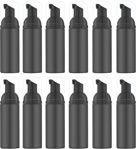 2 Oz Empty Foam Pump Bottle (12PCS) Travel Foaming Soap Dispenser for Hand Soap, Lash Shampoo Cleanser (Amber) in Kuwait