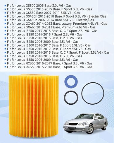 3 قطعة فلتر زيت + قابس التصريف غسالة 04152-YZZA3 يصلح لكزس GS300 GS350 GS450H GX460 IS250 IS300 IS350 RC300 RC350 V6Gas استبدال 90430-12031 in Saudi Arabia