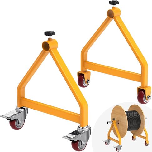 Heavy Duty Portable Reel Buck, Adjustable & Foldable Wire Spool Rack, 1000 lbs Capacity, Steel Fully Welded Cable Caddy for Large Cable Reels in Kuwait