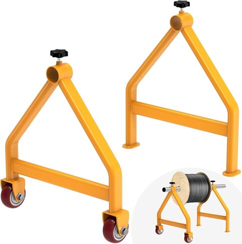 Heavy Duty Portable Reel Buck, Adjustable & Foldable Wire Spool Rack, 1000 lbs Capacity, Steel Fully Welded Cable Caddy for Large Cable Reels in Kuwait