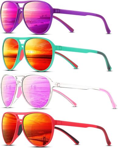 KUGUAOK 4PACK نظارات شمسية مستقطبة للنساء والرجال نمط رياضي UV400 حماية للجري نظارات شمسية كلاسيكية عصرية Shades-AA112 in Kuwait