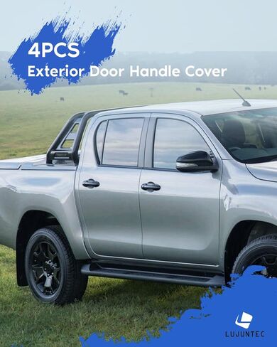 LUJUNTEC 4pcs Black Plated ABS Exterior Side Door Handle Cover Trim Compatible with 2016-2022 for Toyota Tacoma Exterior Driver Side & Passenger Side in Saudi Arabia