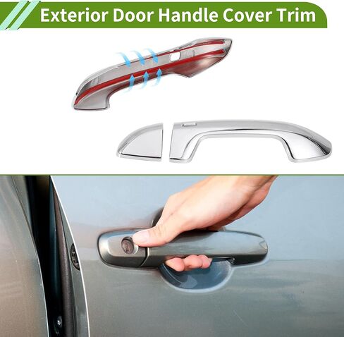 غطاء مقبض الباب الخارجي الكسوة لكيا فورتي 2019-2023 لكيا K3 سيراتو 2019-2024 غطاء مقبض الباب فضي اللون ABS 1 Set in Kuwait