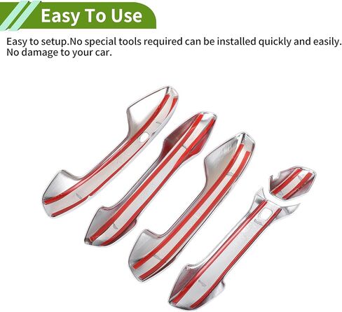 غطاء مقبض الباب الخارجي الكسوة لكيا فورتي 2019-2023 لكيا K3 سيراتو 2019-2024 غطاء مقبض الباب فضي اللون ABS 1 Set in Kuwait