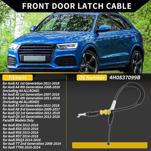 NO.4H0837099B Exterior Door Handle Bowden Cable Replacement for Audi A1 A4 A5 A6 A7 A8 TT RS4 RS5 RS6 RS7 RS Q3 Front & Rear Door Release Cable in Saudi Arabia