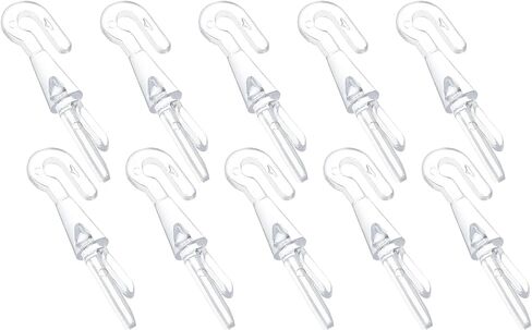 uxcell Blind Wand Hook,10Pcs 2" x 0.5" - Plastic Vertical Blinds Replacement Parts, Tilt Wand Rotating Tip Hook Repair for Broken Blind Parts (Transparent) in Saudi Arabia