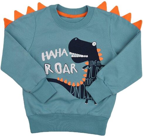 Toddler Boys Sweatshirts Dinosaur Long Sleeve Pullover Crewneck Shirts Cartoon Tee Sport Tops for Kids 1-8T in Saudi Arabia