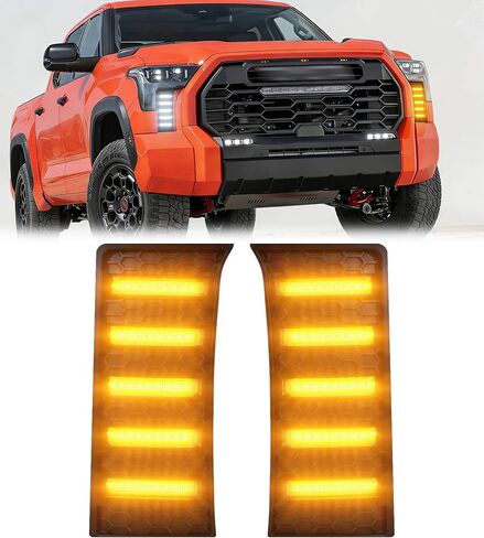 Fog Lights for Toyota Tundra 2022-2025 2026 Accessories 3rd Gen LED Front Grill Daytime Running Light Amber Turn Signals (OE Style) in Kuwait