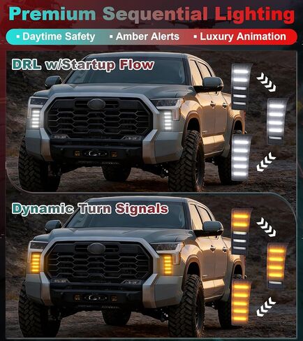 Fog Lights for Toyota Tundra 2022-2025 2026 Accessories 3rd Gen LED Front Grill Daytime Running Light Amber Turn Signals (OE Style) in Kuwait