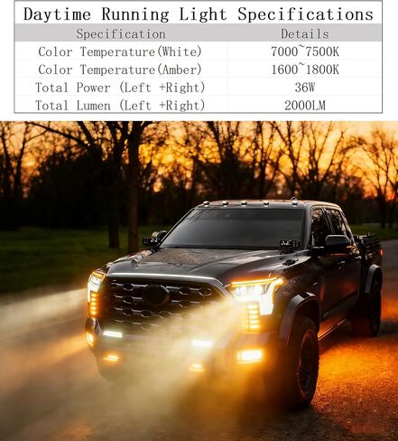 Fog Lights for Toyota Tundra 2022-2025 2026 Accessories 3rd Gen LED Front Grill Daytime Running Light Amber Turn Signals (OE Style) in Kuwait