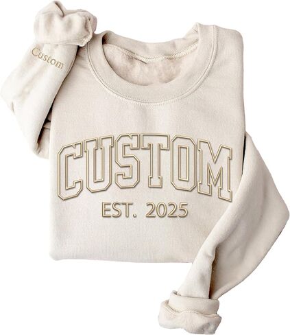 Customized Embroidered Sweatshirt For Women, Custom Embroidered Hoodie For Mama, Mom, Grandma, Personalized Gift For Women 1 in Kuwait