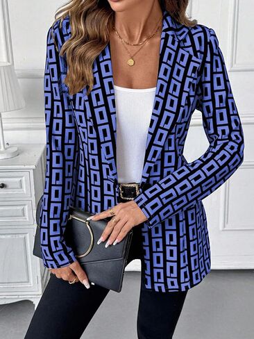 Women's Casual Long Sleeve Graphic Colorful Blazer Work Suit Jackets in Saudi Arabia