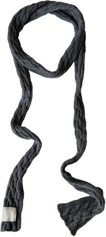 Long Skinny Scarf for Women Winter Fall Knit Scarves Fashion Solid Color Narrow Ribbed Neckerchief Necktie Accessories in Saudi Arabia