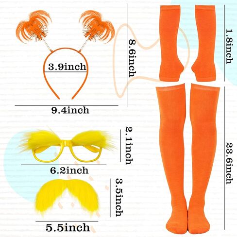 6pcs Orange Tutu Costume for Women Yellowe Tutu Accessories Set for Halloween Reading Week Role-Playing Themed in Kuwait