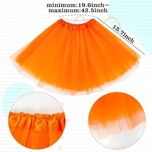 6pcs Orange Tutu Costume for Women Yellowe Tutu Accessories Set for Halloween Reading Week Role-Playing Themed in Kuwait