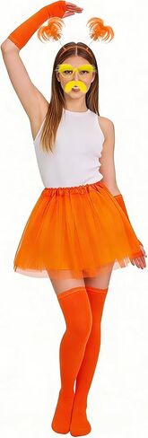 6pcs Orange Tutu Costume for Women Yellowe Tutu Accessories Set for Halloween Reading Week Role-Playing Themed in Kuwait