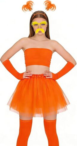 6pcs Orange Tutu Costume for Women Yellowe Tutu Accessories Set for Halloween Reading Week Role-Playing Themed in Kuwait
