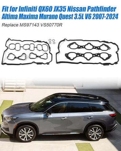 مجموعة حشية مشعب السحب مناسبة لإنفينيتي QX60 JX35 نيسان باثفايندر ألتيما ماكسيما مورانو كويست 3.5L V6 2007-2024 استبدال MS97143 VS50770R، حشية غطاء صمام المحرك in Saudi Arabia